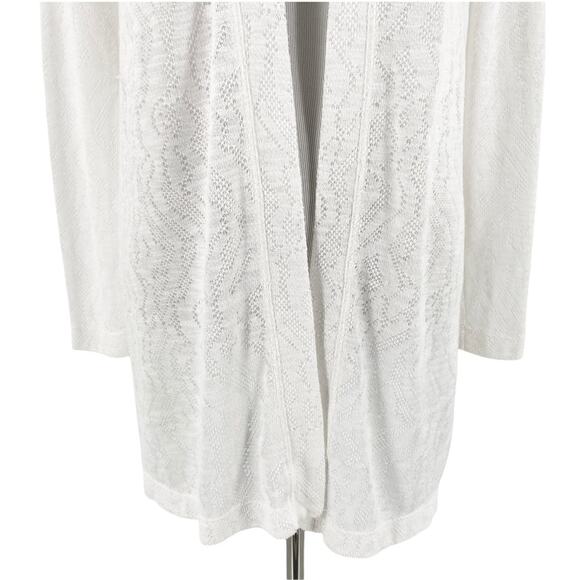 Mododoc Womens Lightweight Open Front White Cardigan Cover Up Size Small - Picture 3 of 8